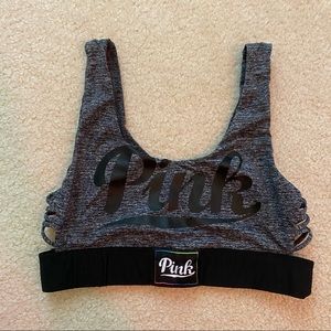 VS Pink Gray & Black Sports Bra